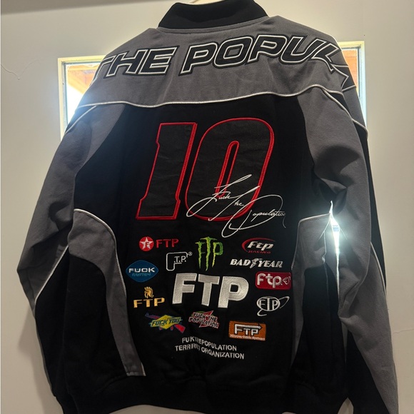 FTP Men's Black and Gray Bomber Jacket - Picture 2 of 2